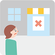 「障がい者不可」「障がい者お断り」と表示・広告するイラスト